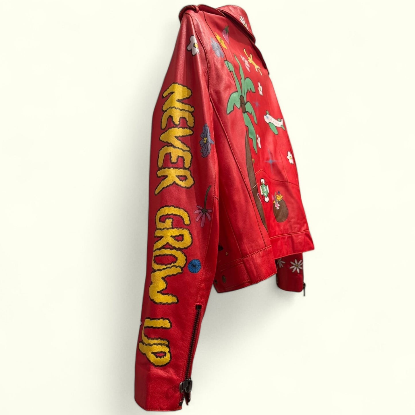 Mira Mikati Hand-Painted Leather Jacket – Size 38 EU