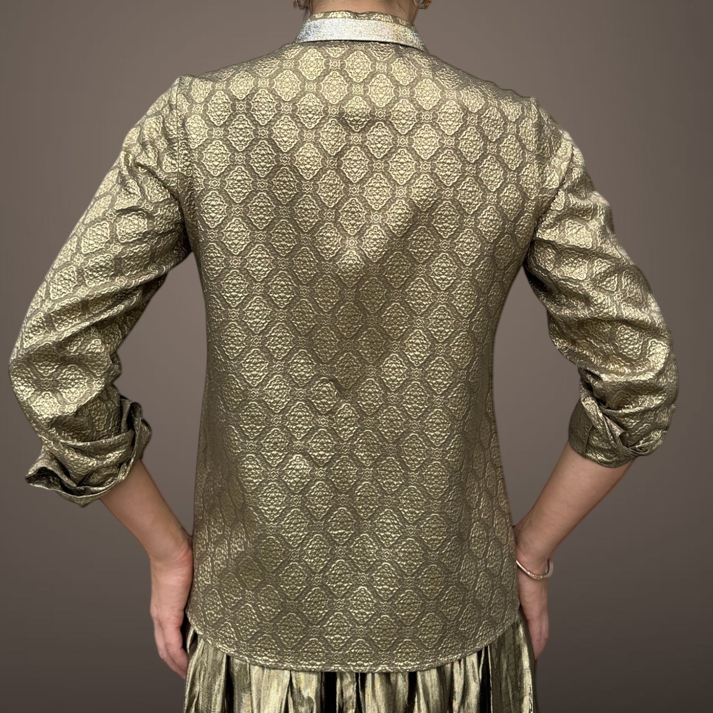 Stella McCartney Gold Brocade Button-Up Shirt