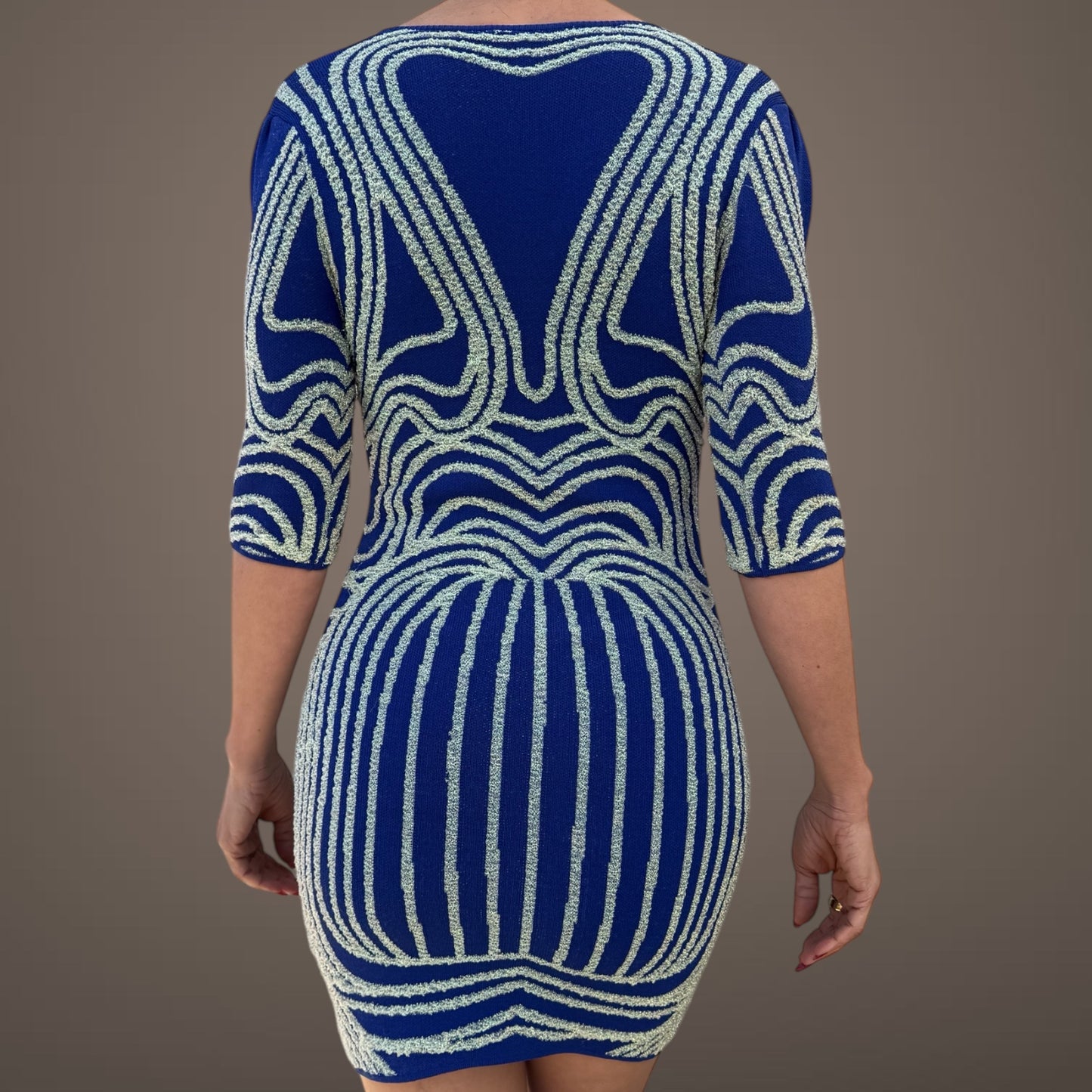 Alice McCall Blue & Silver Textured Mini Dress – AUS 6 / US 2