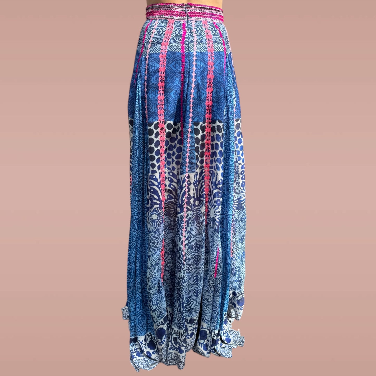 Hemant & Nandita High-Waisted Boho Maxi Skirt – Size Small
