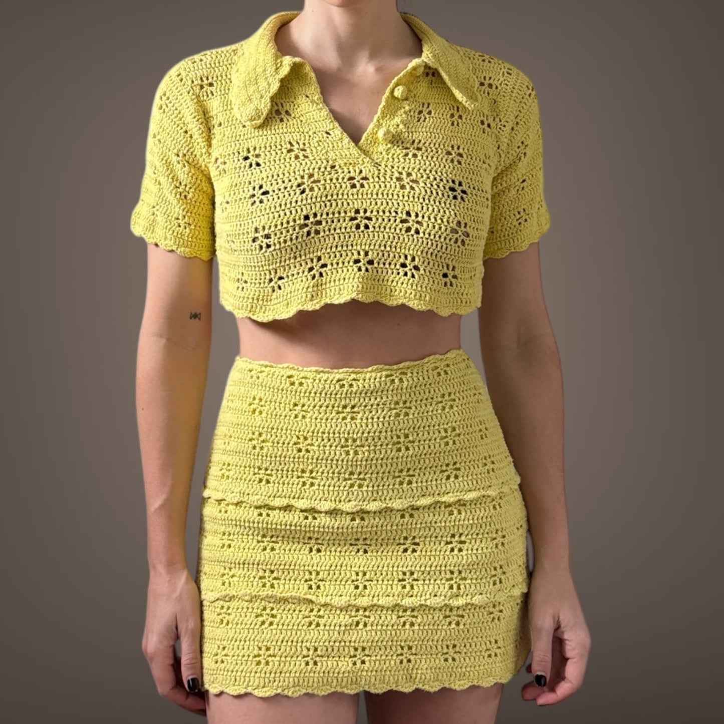 Alice McCall Crochet Set – Lemon Yellow (XS)