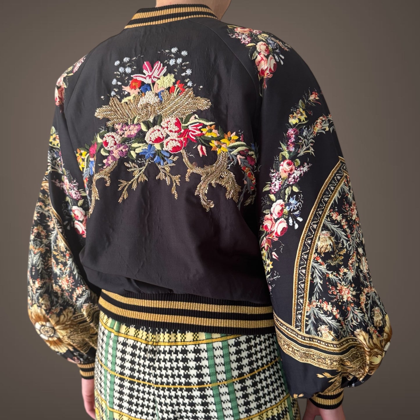 Camilla “Made With Love” Silk Embroidered Bomber Jacket (Size S)