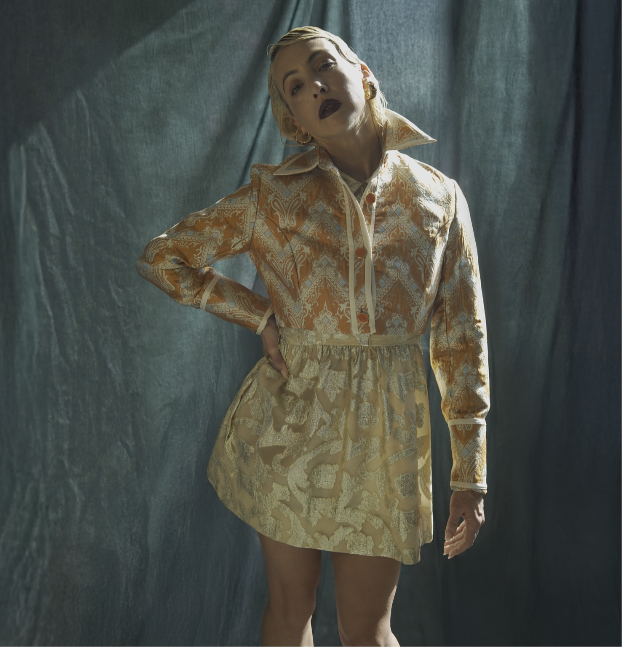 Vintage Gold Mini Dress – One-of-a-Kind Custom Treasure