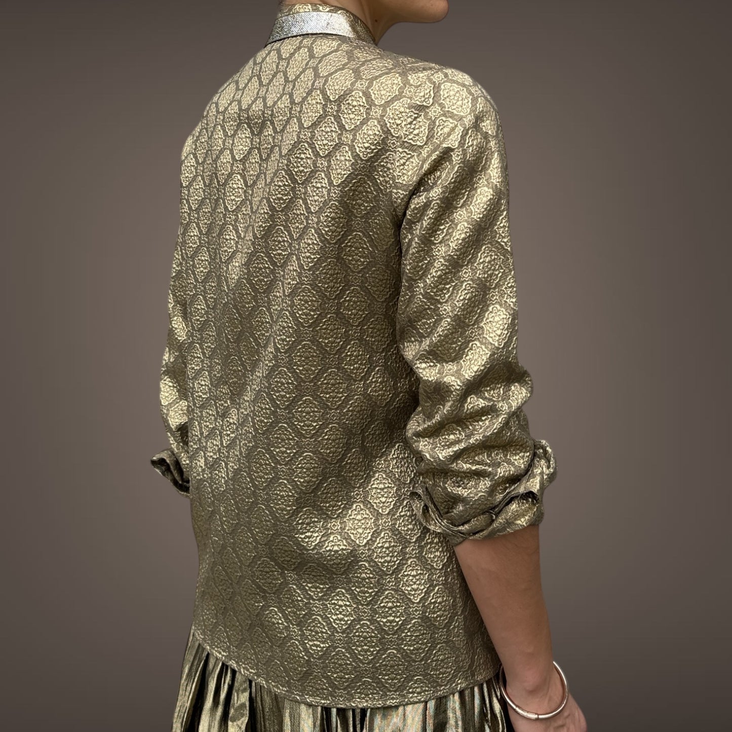 Stella McCartney Gold Brocade Button-Up Shirt
