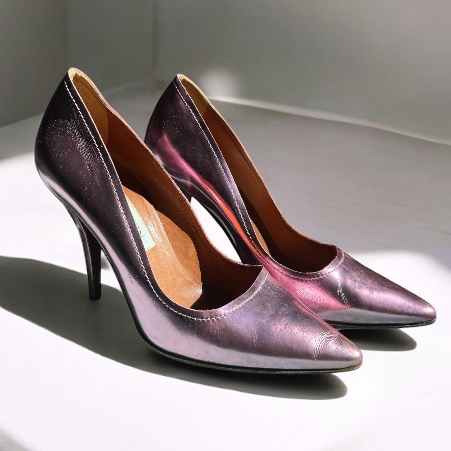 Lanvin Metallic Pink Leather Heels – Size 38.5 EU