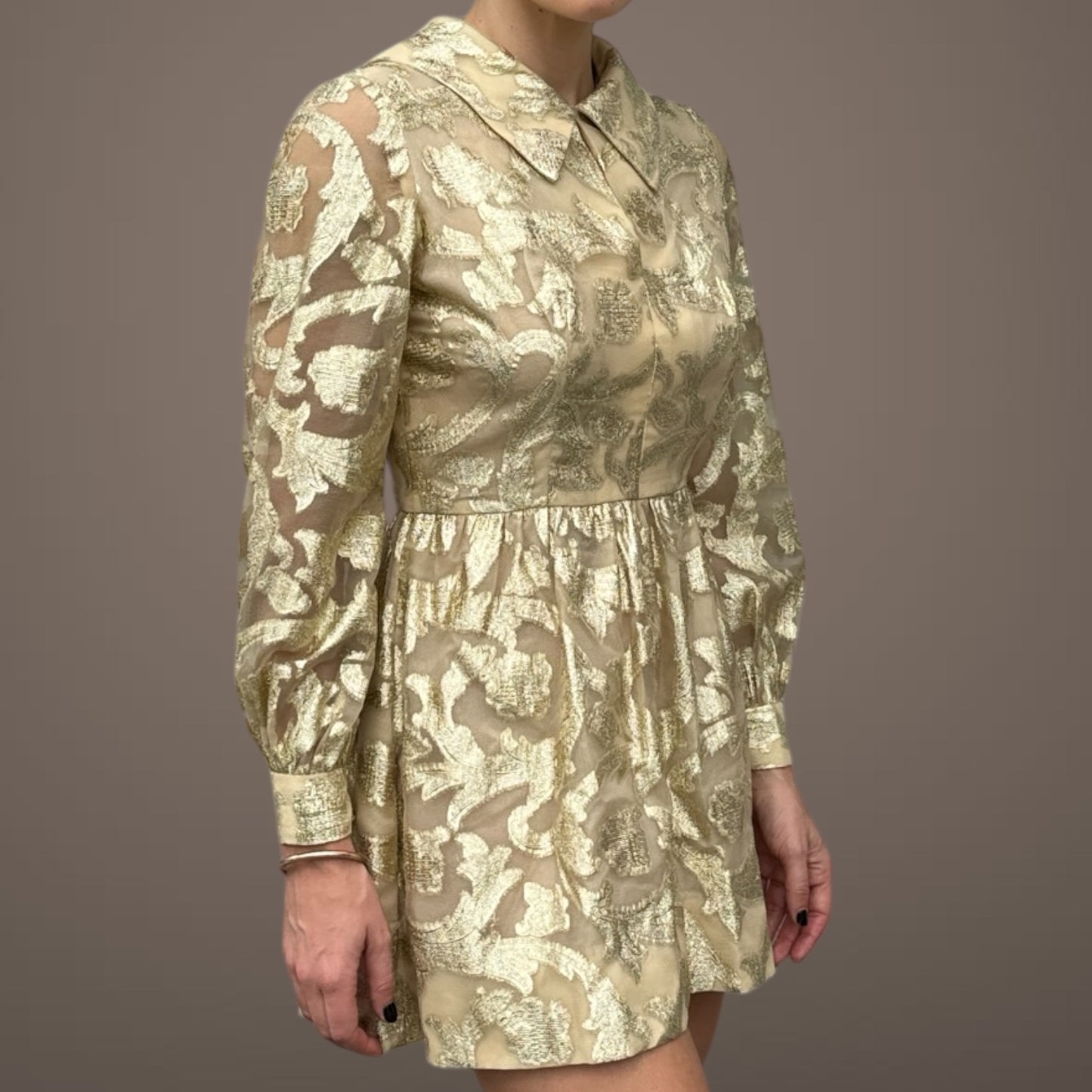 Vintage Gold Mini Dress – One-of-a-Kind Custom Treasure