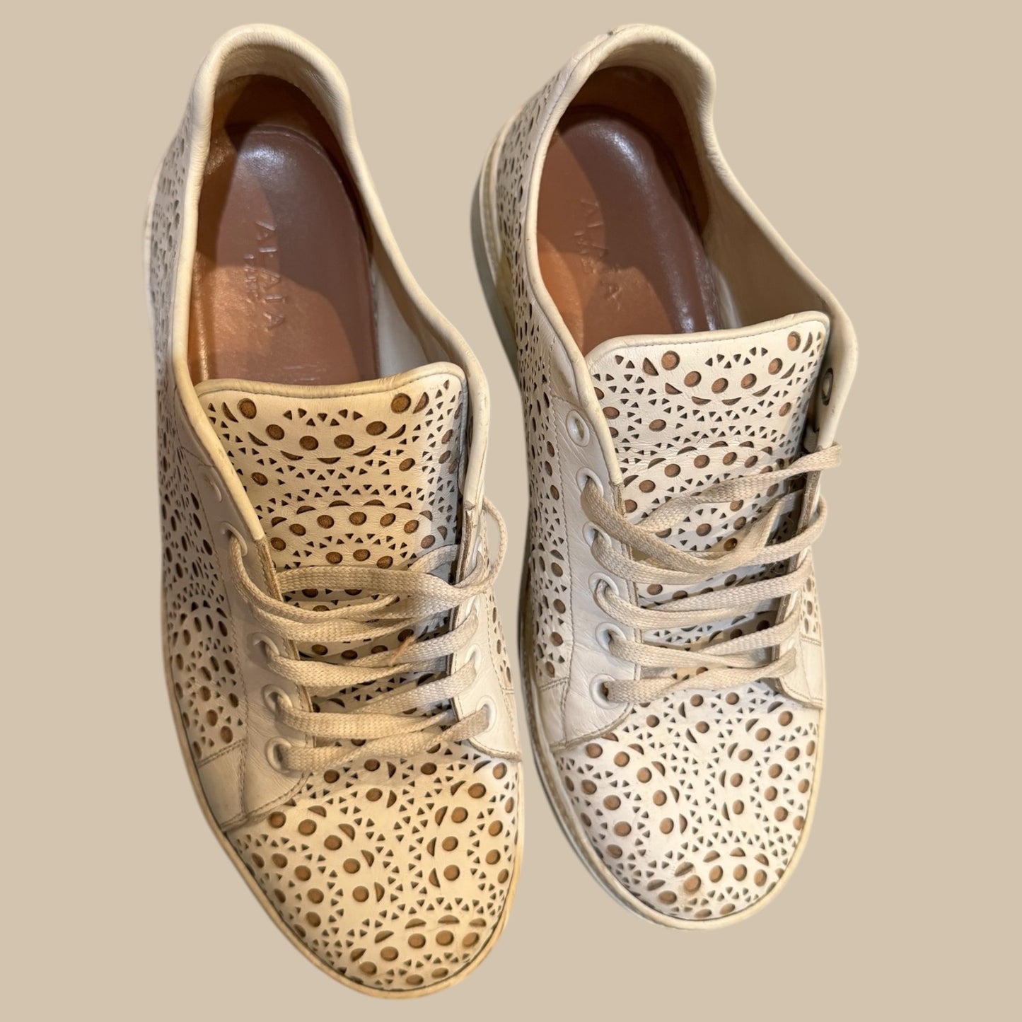 Alaia Laser-Cut Perforated Leather
Sneakers