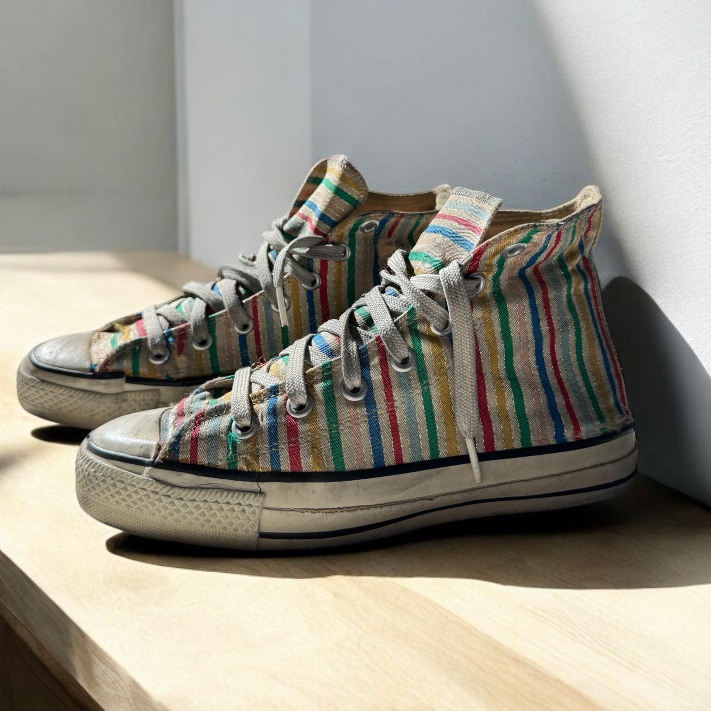 Original 1980s Vintage Converse All Star Metallic Striped High-Tops