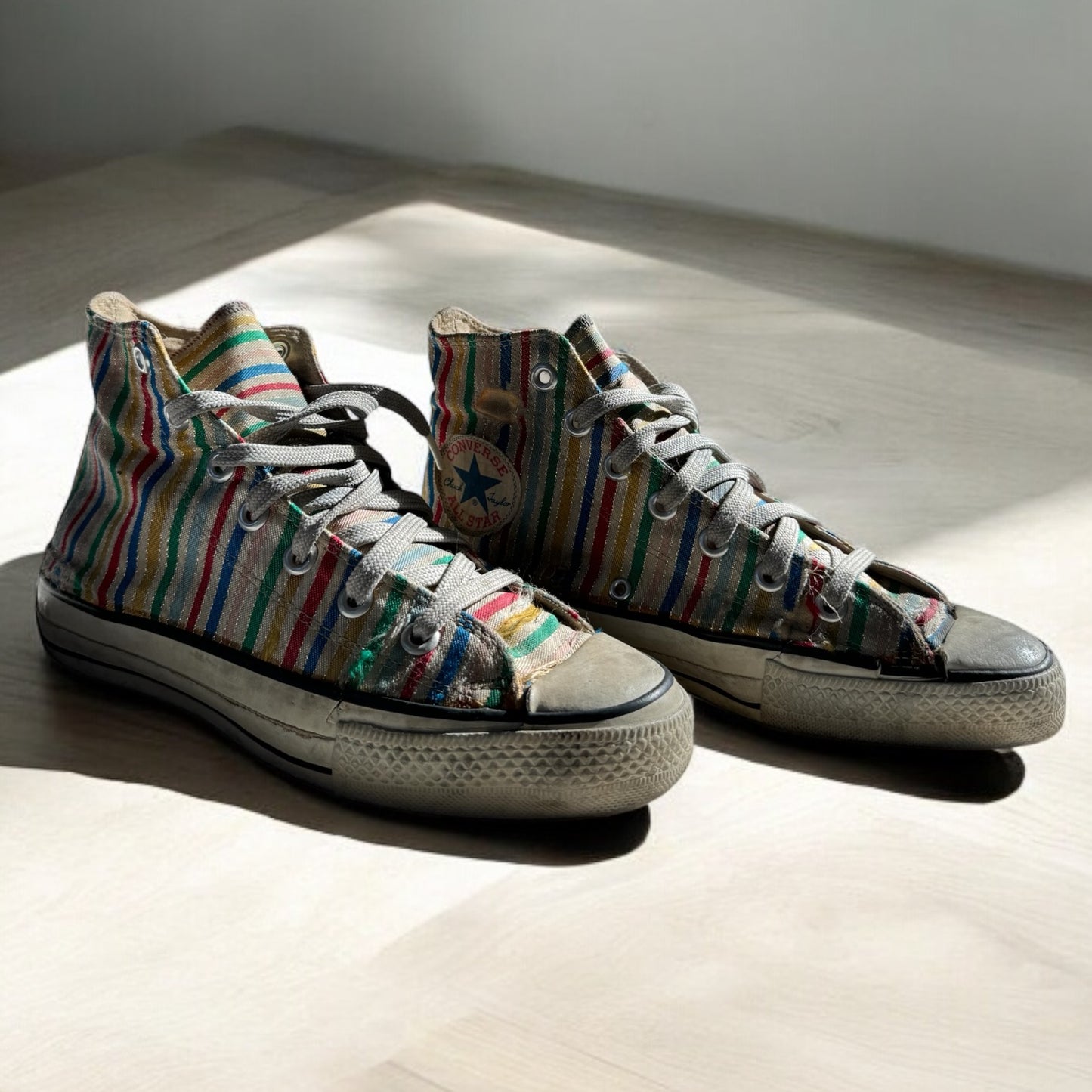 Original 1980s Vintage Converse All Star Metallic Striped High-Tops