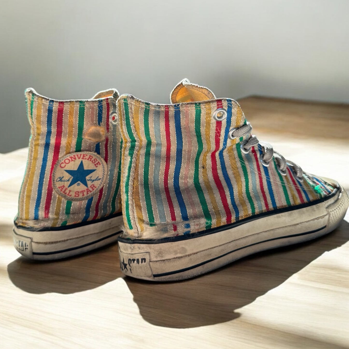 Original 1980s Vintage Converse All Star Metallic Striped High-Tops