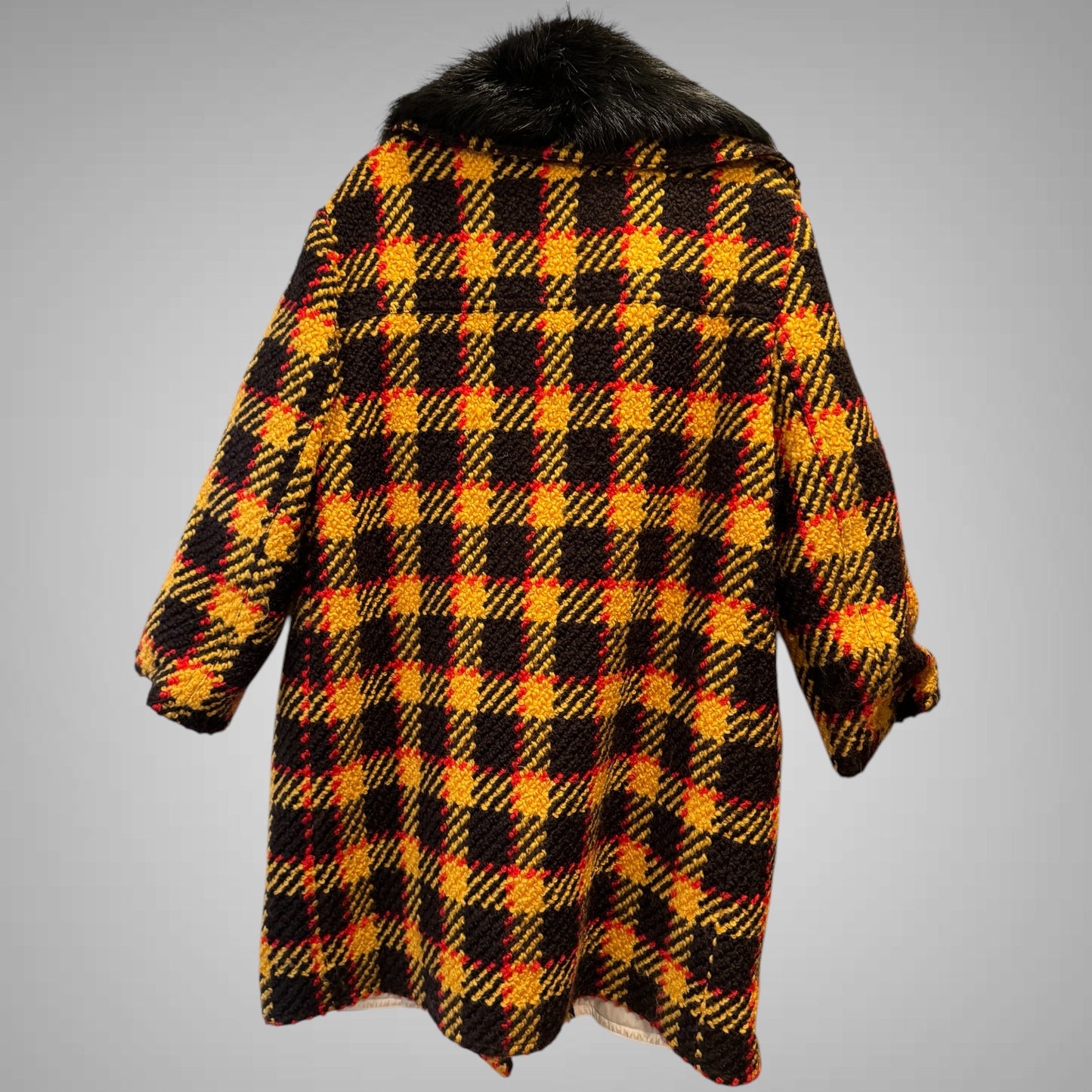 Marni Size 42 Insanely Cool Timeless Plaid Jacket with Detachable Fur Collar
