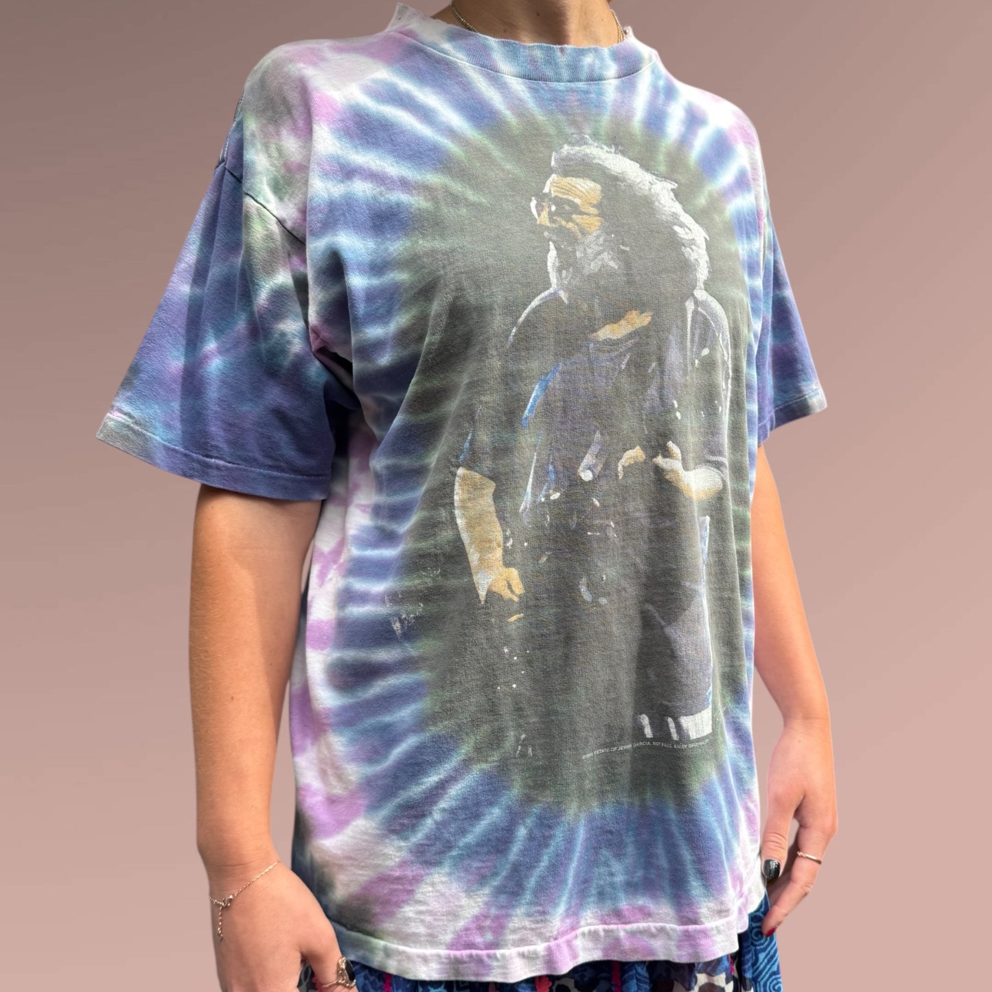 Jerry Garcia Vintage Tie-Dye Tee – 1996 Not Fade Away Graphics
