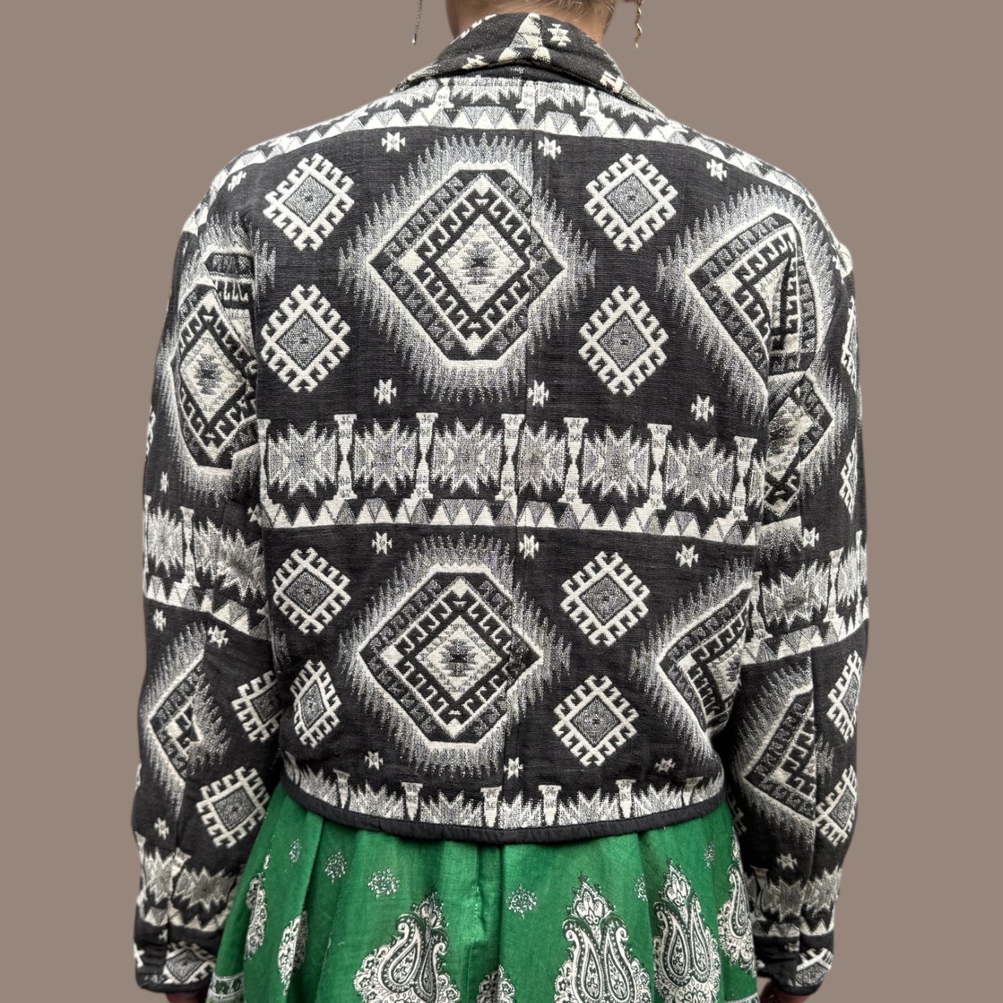 Vintage Flashback Woven Cotton Jacket – Size M