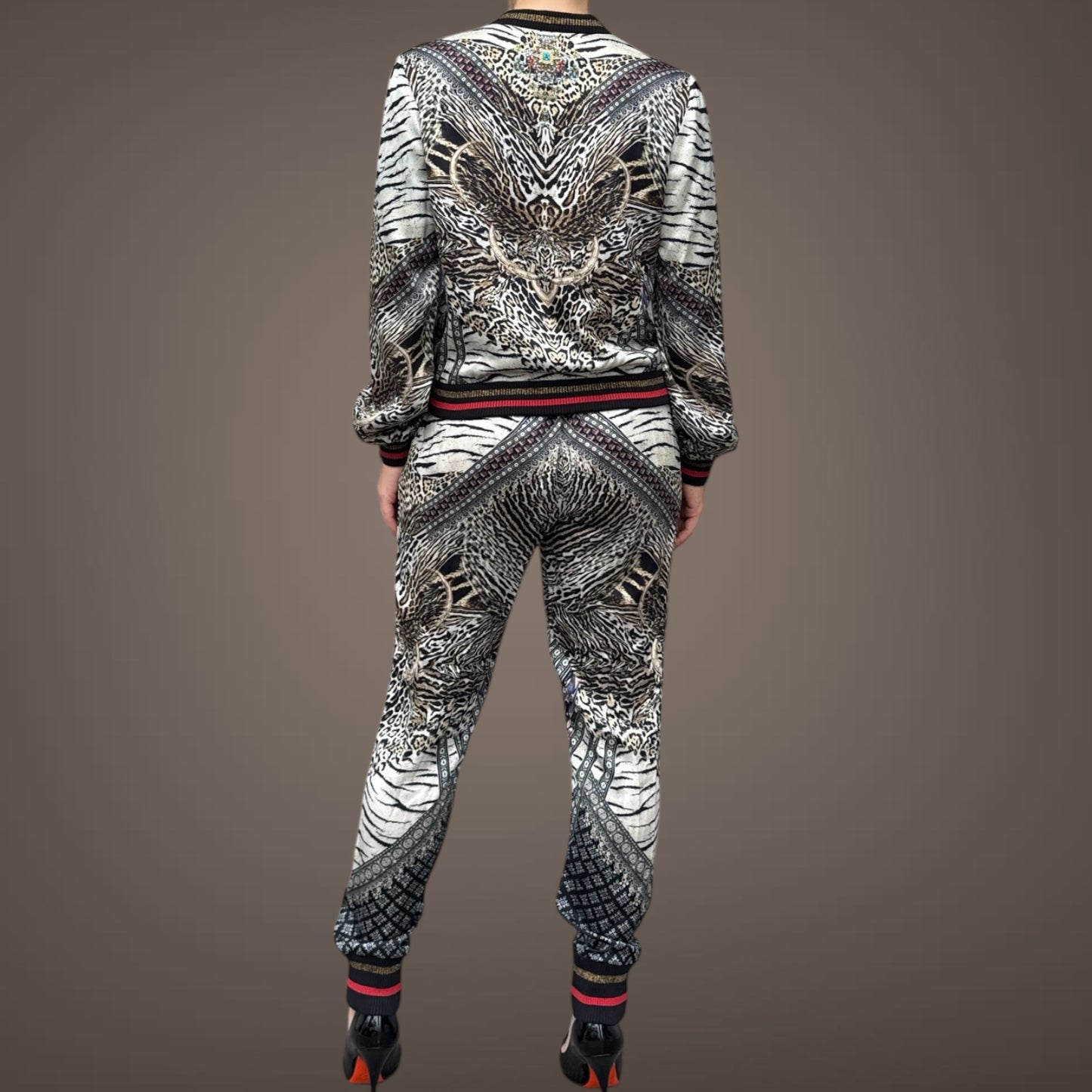 Camilla Animal Print Embellished Bomber & Jogger Set