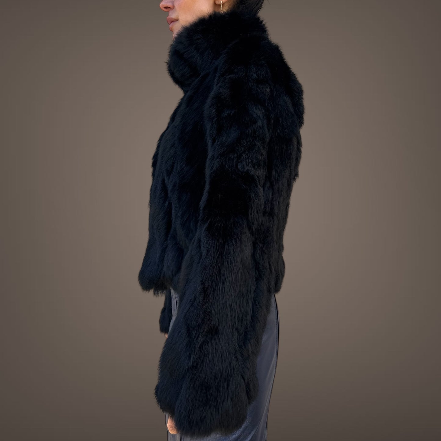 Adrienne Landau Black Fur Jacket – Size S