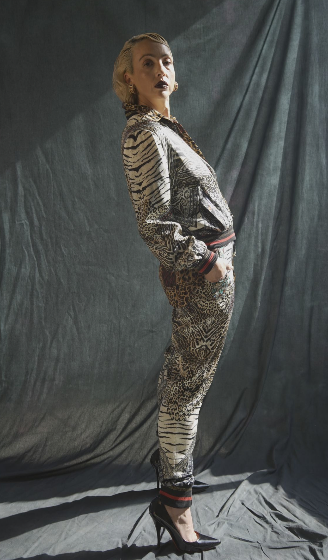 Camilla Animal Print Embellished Bomber & Jogger Set