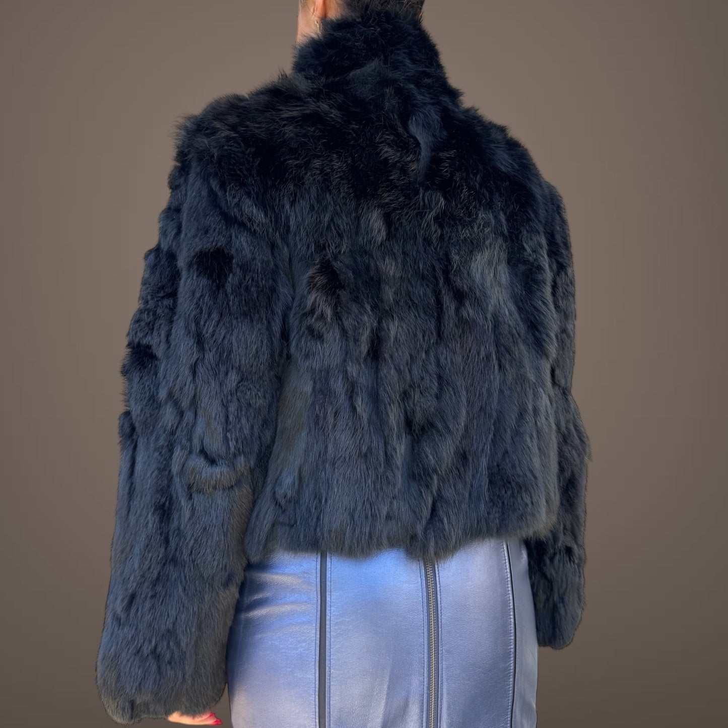 Adrienne Landau Black Fur Jacket – Size S