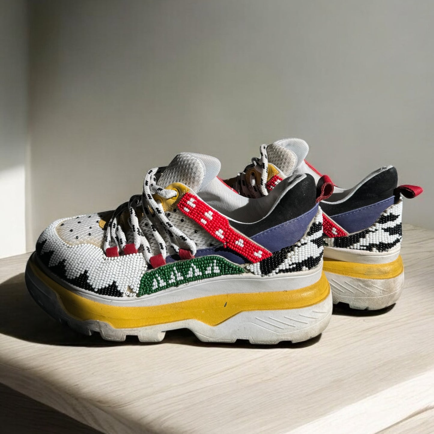 Hand-Beaded Farm Rio Sneakers - Size 38