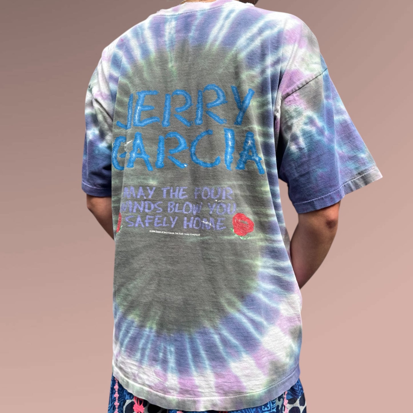 Jerry Garcia Vintage Tie-Dye Tee – 1996 Not Fade Away Graphics