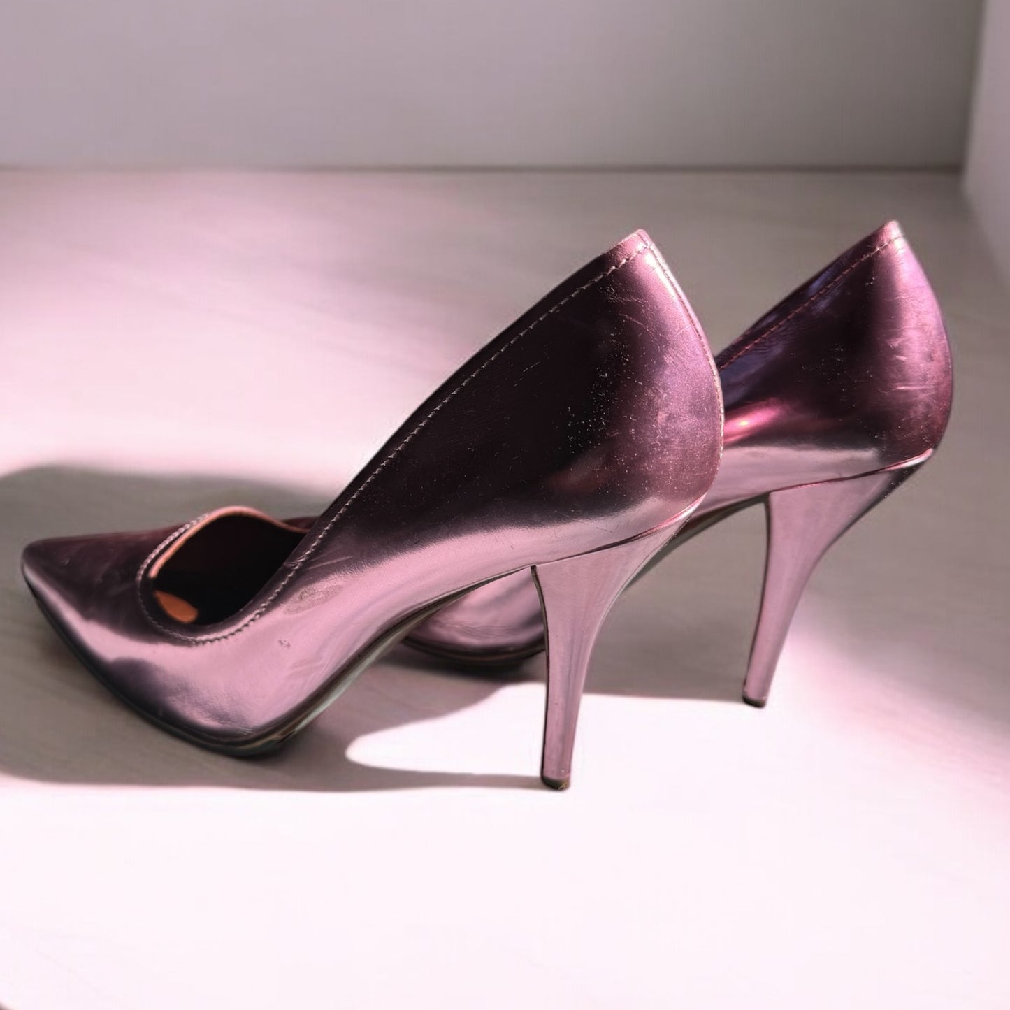 Lanvin Metallic Pink Leather Heels – Size 38.5 EU