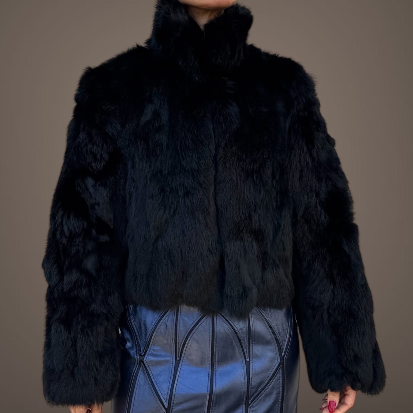 Adrienne Landau Black Fur Jacket – Size S