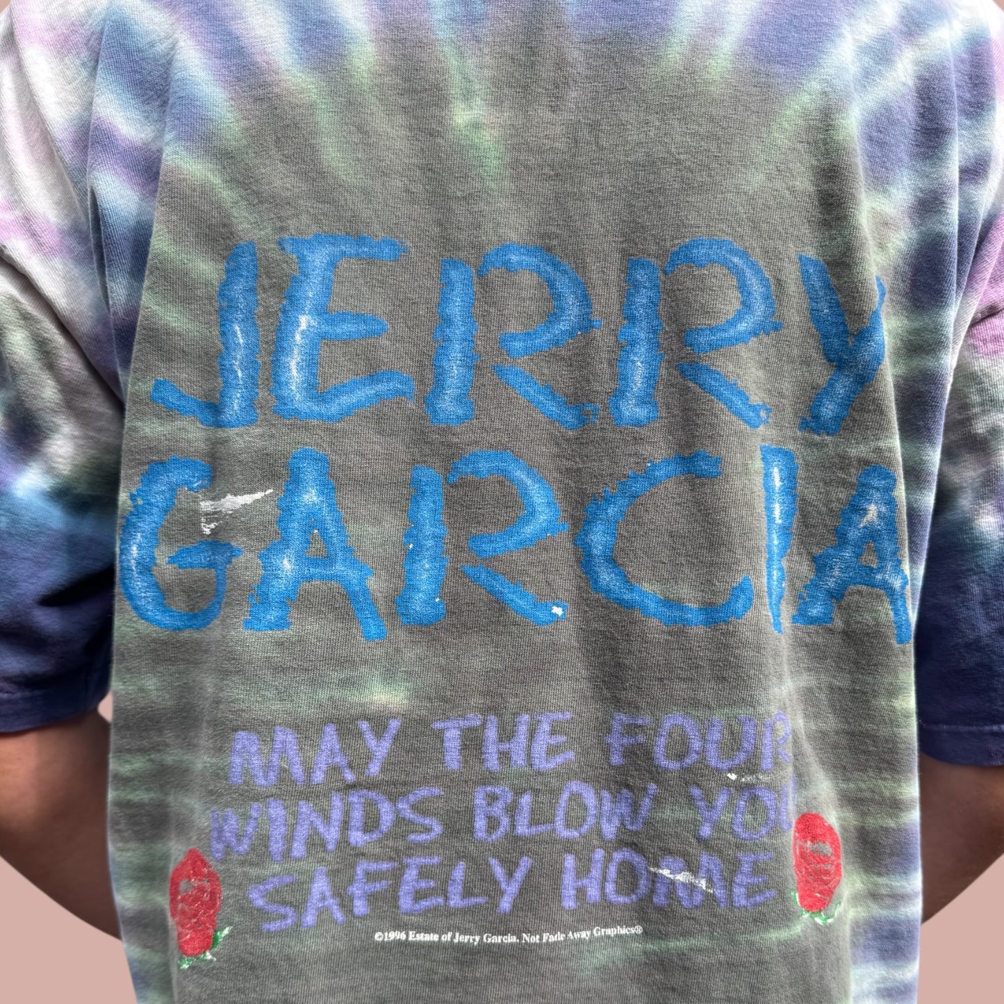 Jerry Garcia Vintage Tie-Dye Tee – 1996 Not Fade Away Graphics