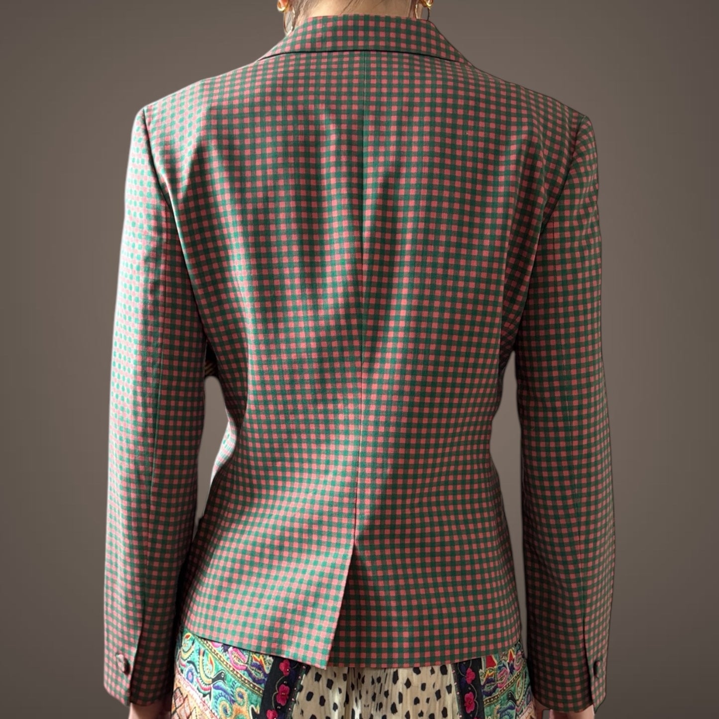 Prada Vintage Gingham Check Blazer – Size 44