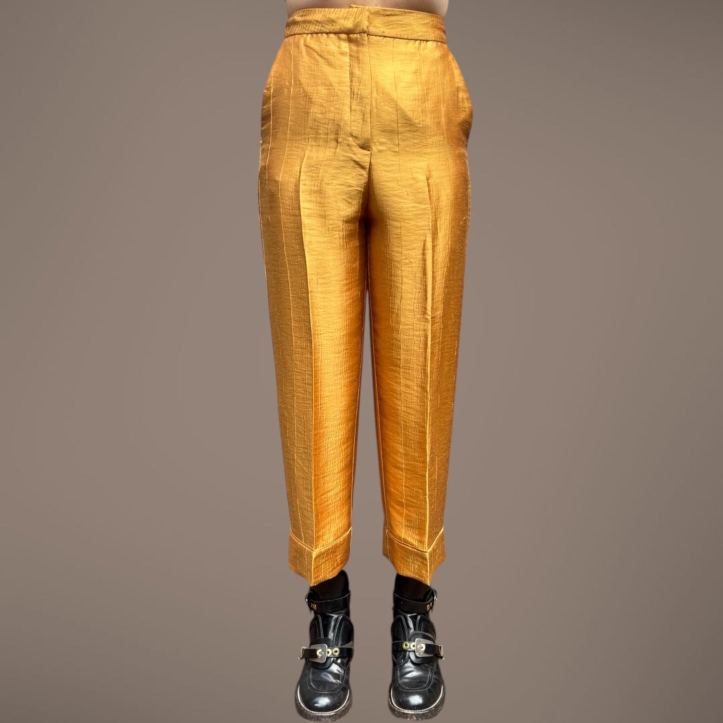 Vintage Gold High-Waisted Pants – Extra Small