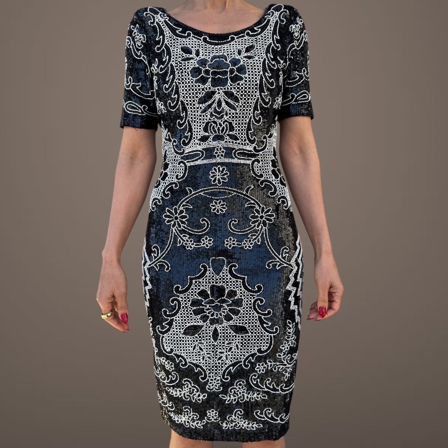 Leila Shams Hand-Beaded Dress – Size XS