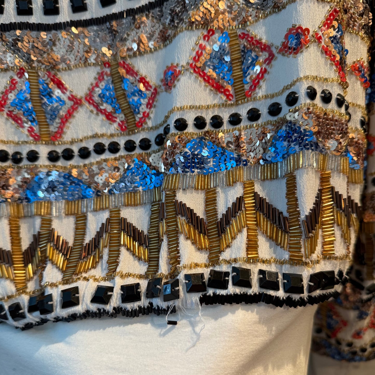 Hand-Beaded Embellished Bomber Jacket – Multi-Color