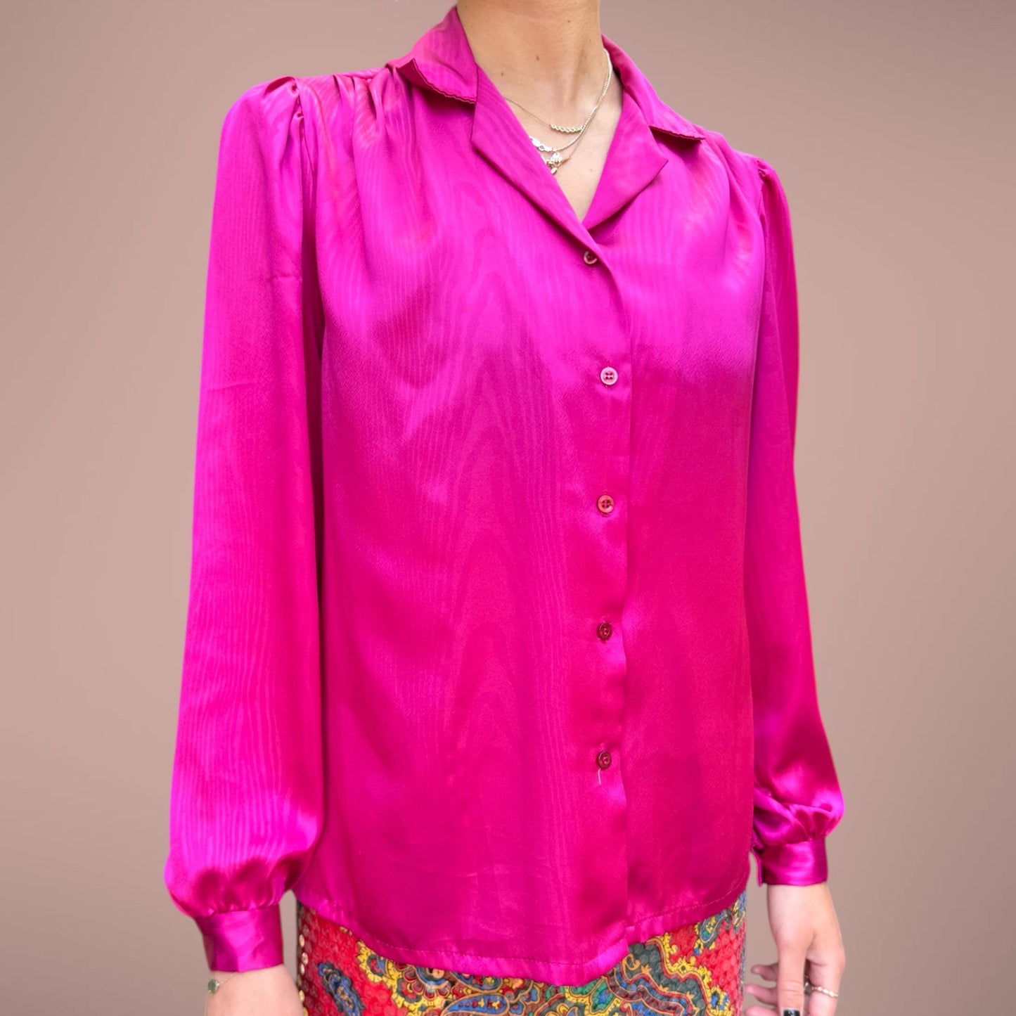 Vintage Caribou Magenta Blouse – Size S