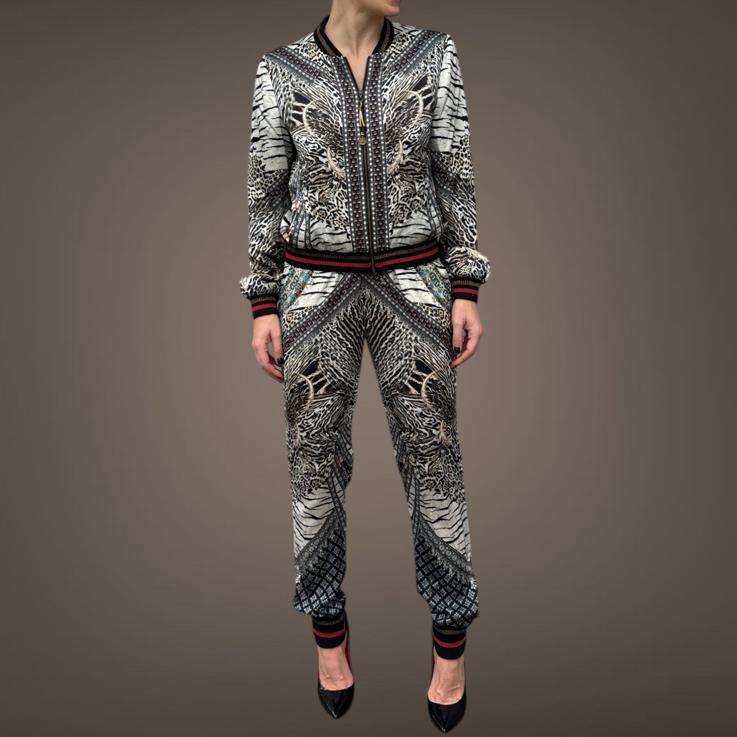 Camilla Animal Print Embellished Bomber & Jogger Set