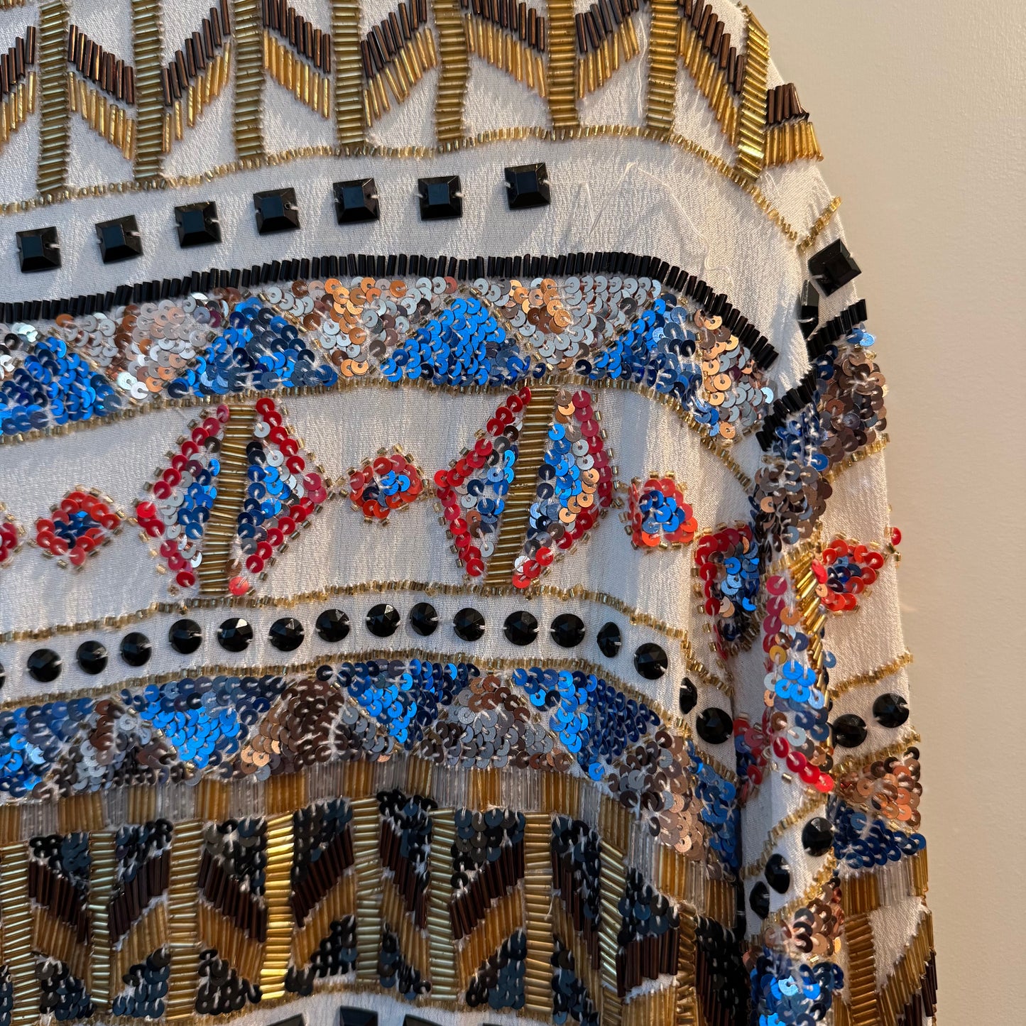 Hand-Beaded Embellished Bomber Jacket – Multi-Color