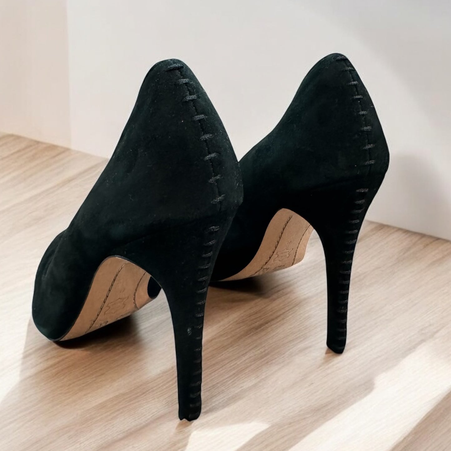 Alice + Olivia Black Suede Heels - Size 8