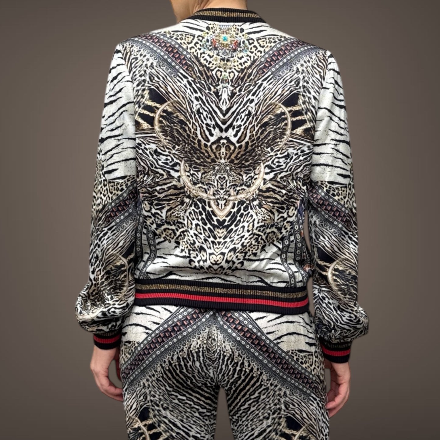 Camilla Animal Print Embellished Bomber & Jogger Set
