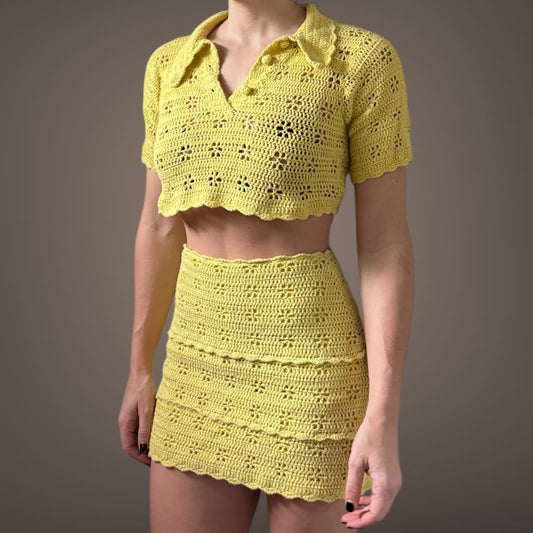 Alice McCall Crochet Set – Lemon Yellow (XS)