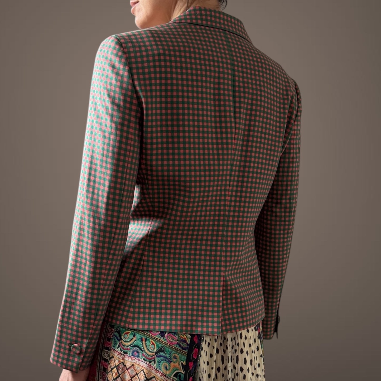 Prada Vintage Gingham Check Blazer – Size 44