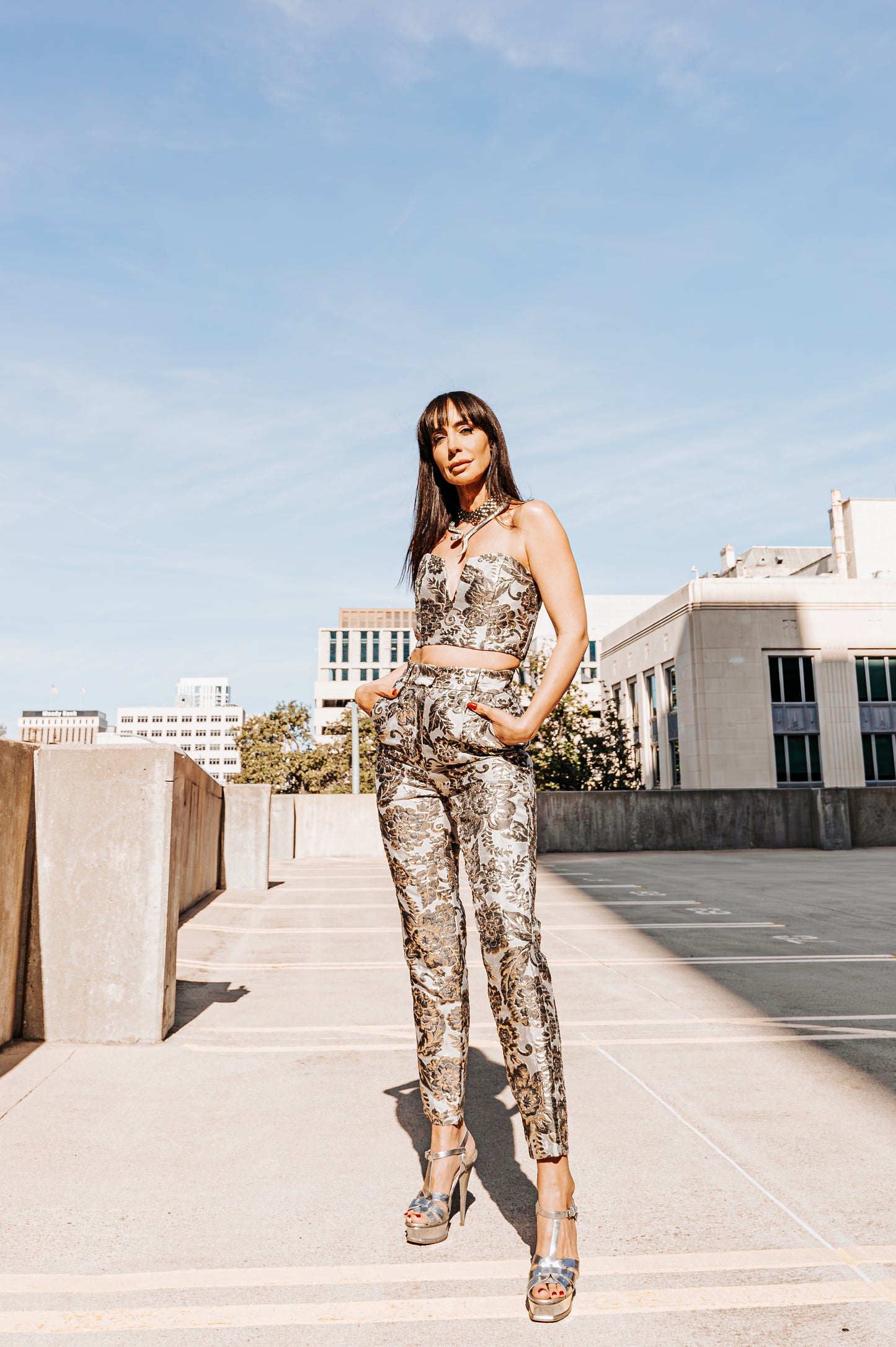 Alice McCall Metallic Floral Brocade Two-Piece Set – Size AU 8 / US 4 /