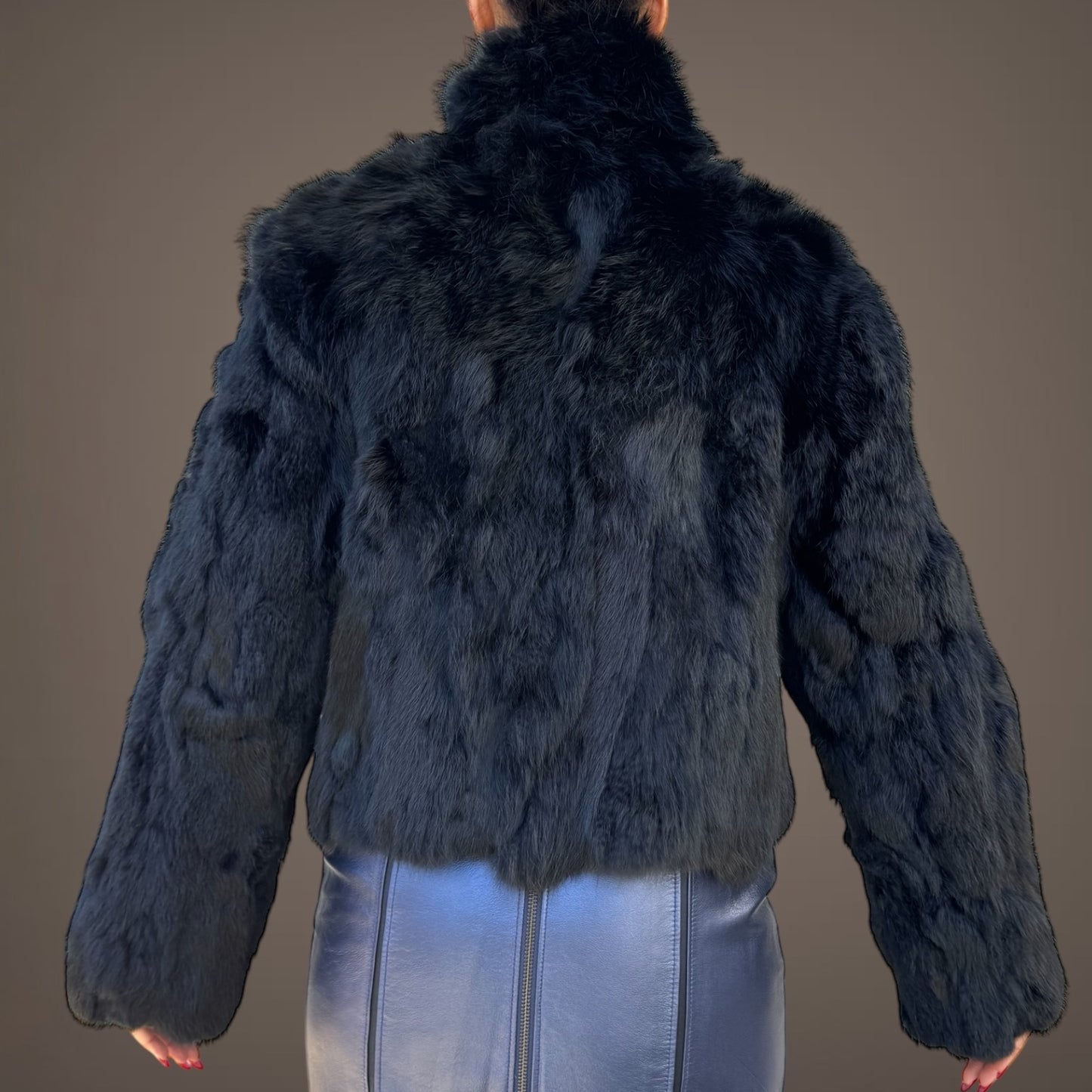 Adrienne Landau Black Fur Jacket – Size S