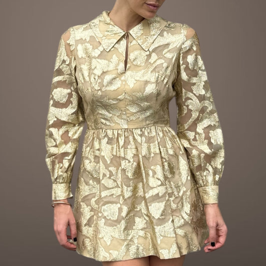 Vintage Gold Mini Dress – One-of-a-Kind Custom Treasure
