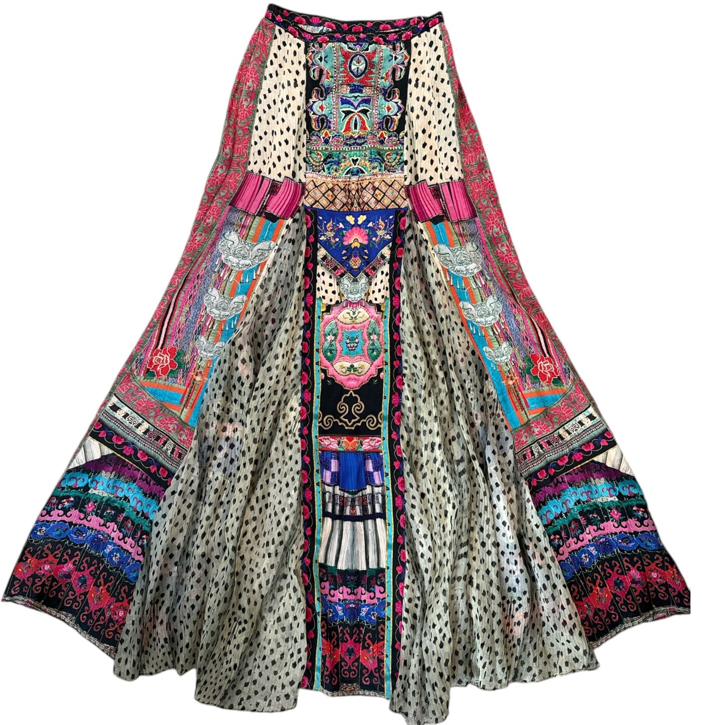 “Camilla Silk Skirt with Jewel Embellishments – XS”