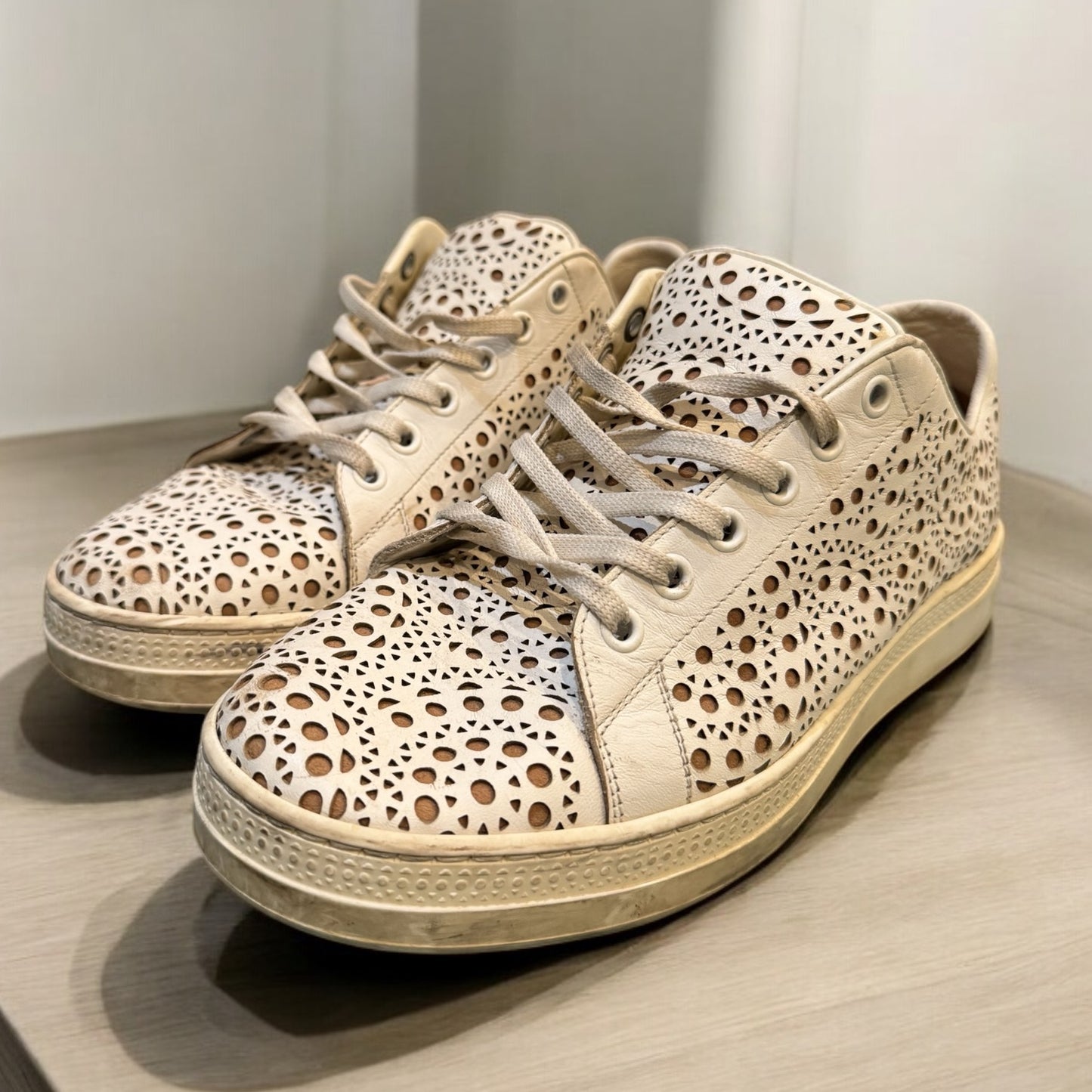 Alaia Laser-Cut Perforated Leather
Sneakers