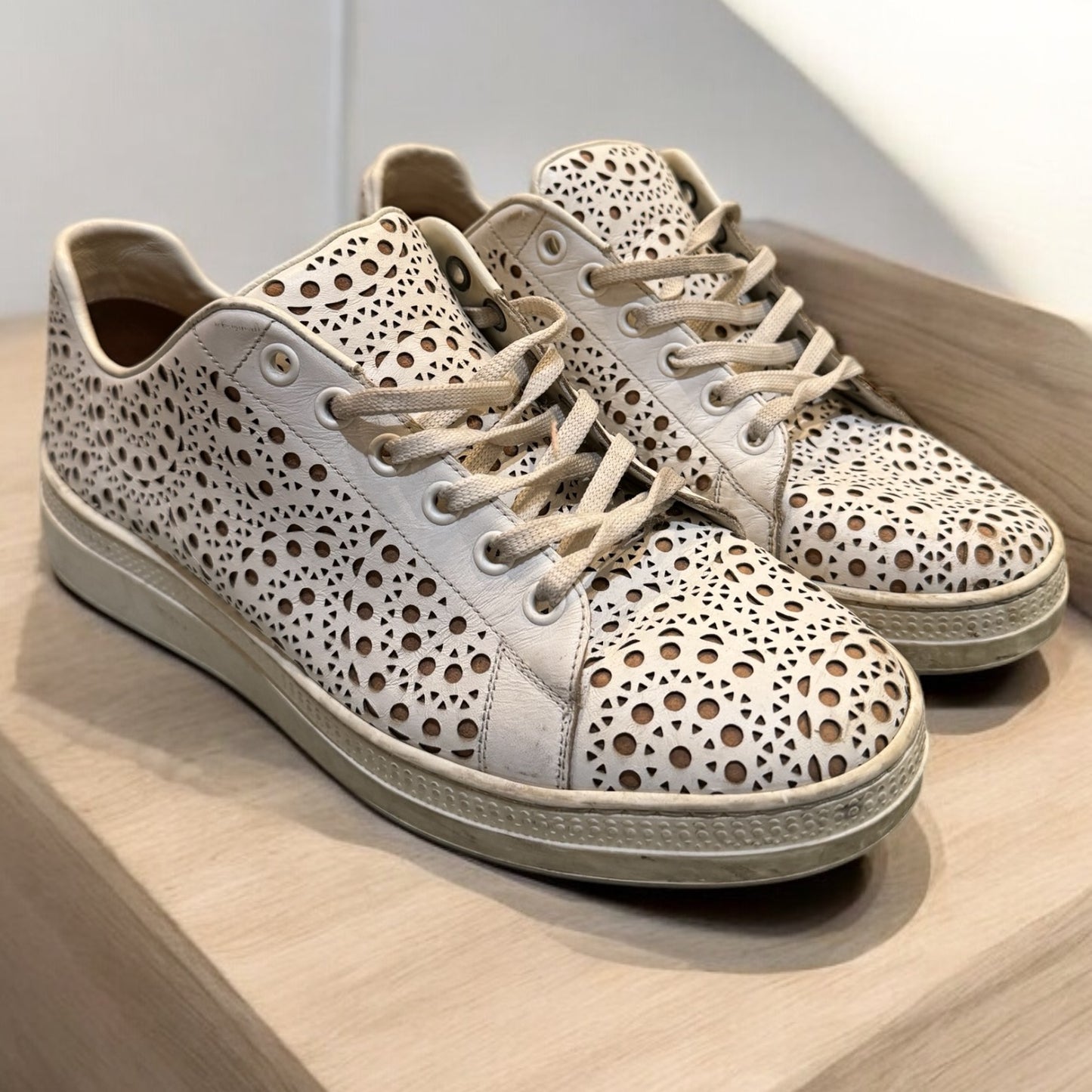 Alaia Laser-Cut Perforated Leather
Sneakers