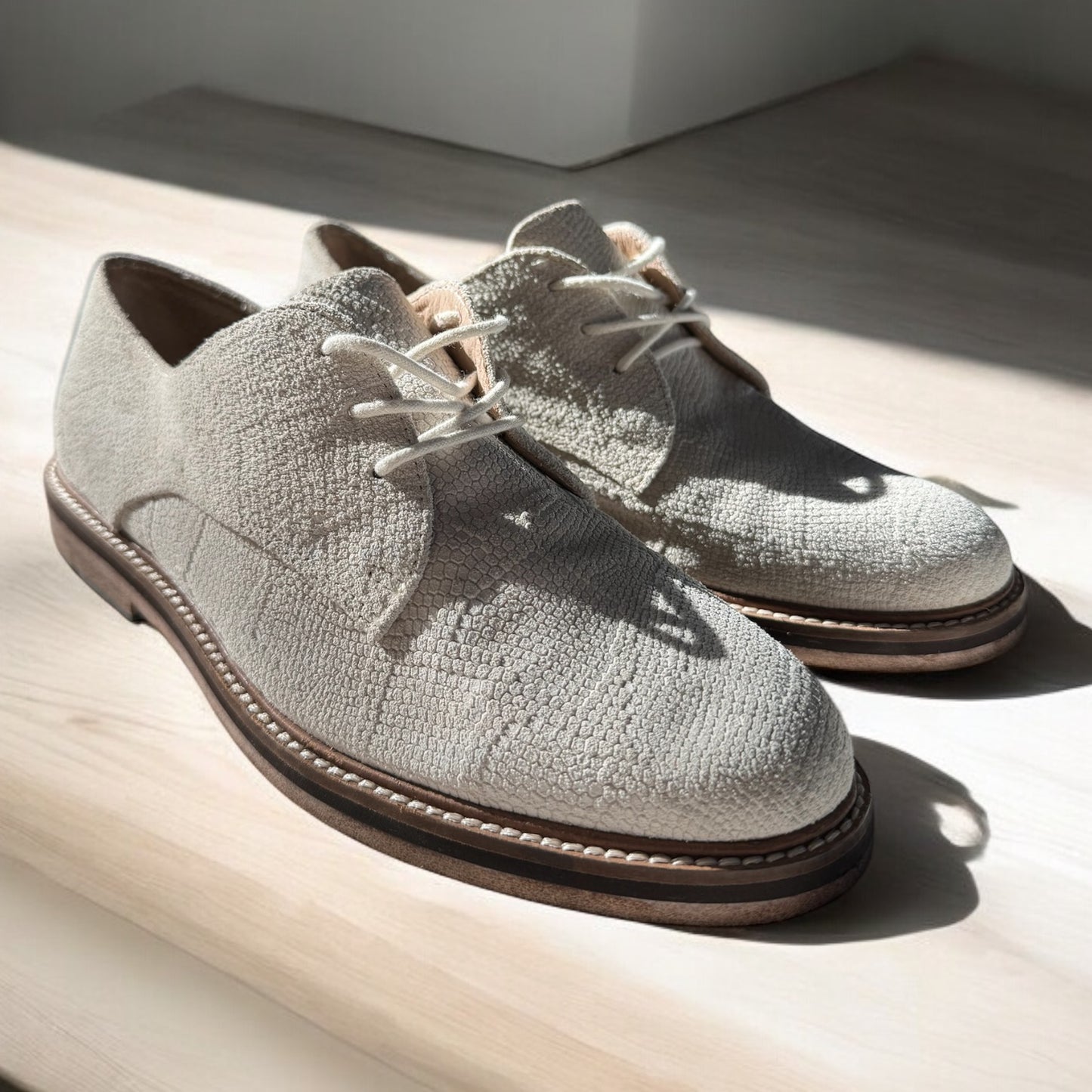 Kelsi Dagger Brooklyn Textured Cream Derby Shoes