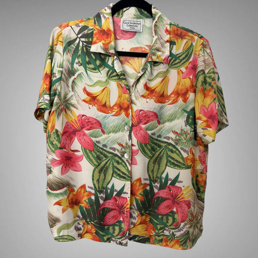 Floral Tropical Print Hawaiian Shirt